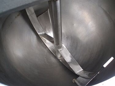 Jacketed Stainless Steel Steam Kettle with Scraped Surface Agitator – 50 Gallon