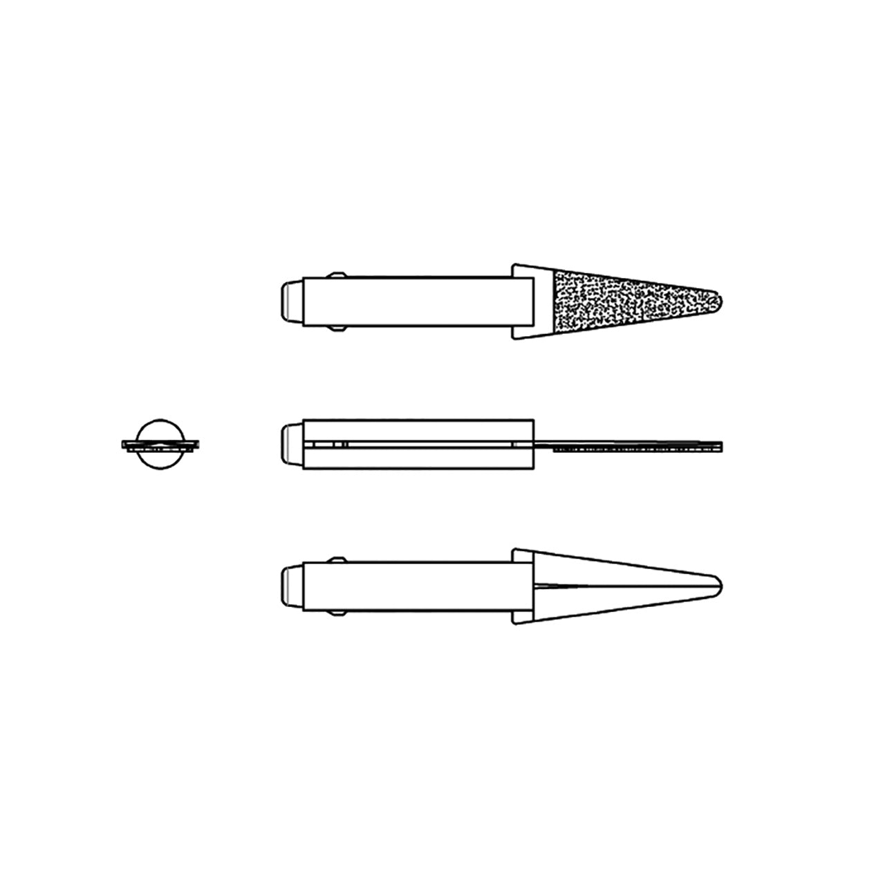 Mini-Filer Diamond Tips, 2mm Shank – Knife, D151 (Pkg. of 3)
