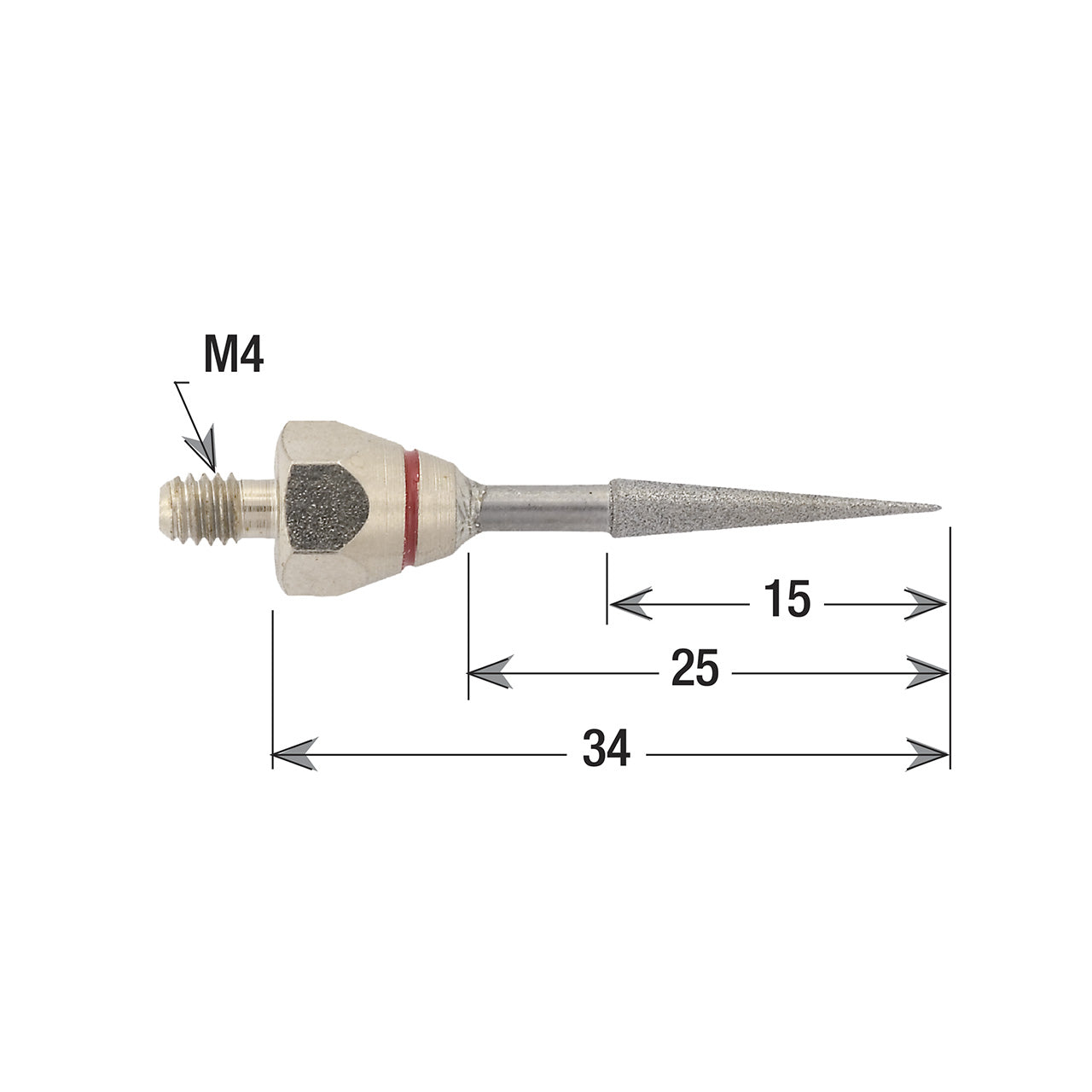 Mounted Diamond Files – Round Taper 3 x 15, 320