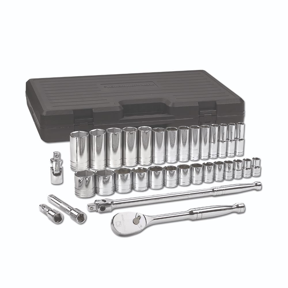 GearWrench 80715 33 Pc. 1/2″ Drive 6 Point Standard & Deep SAE Mechanics Tool Set Discount