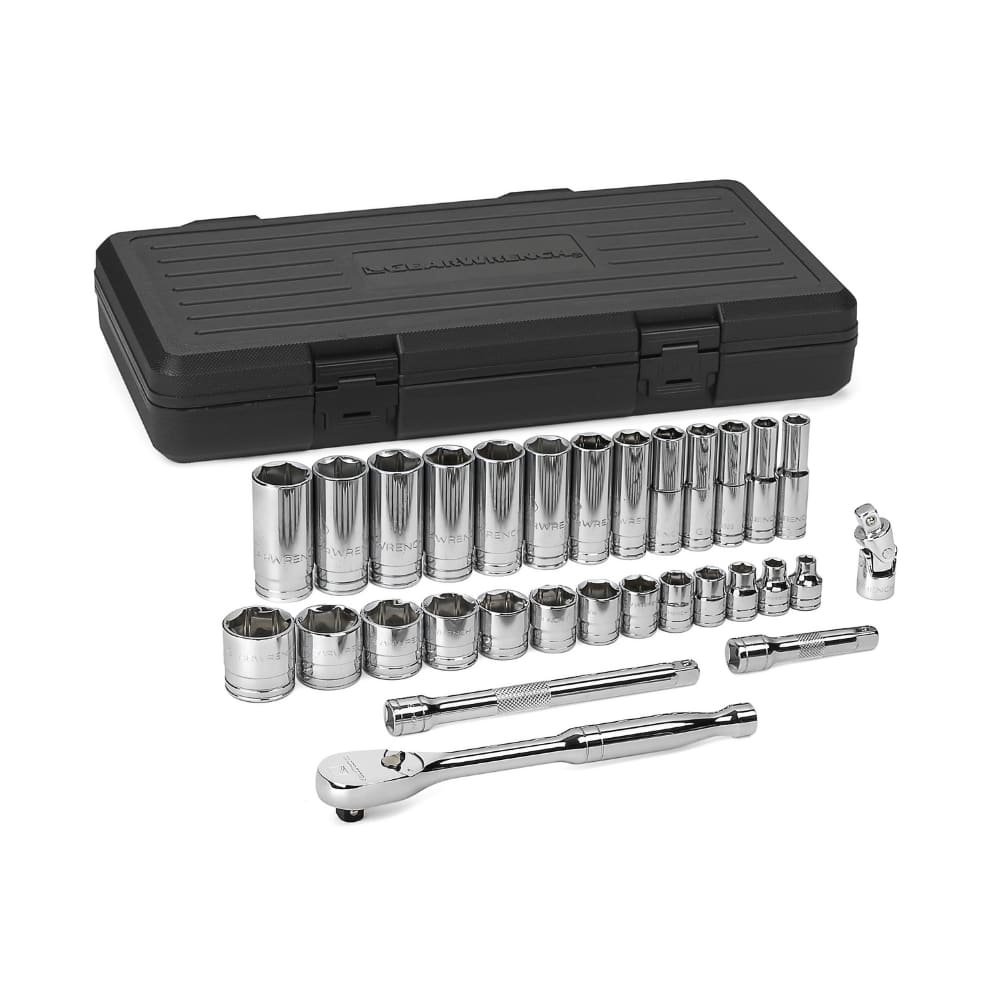 GearWrench 80569 30 Pc. 3/8″ Drive 6 Point Standard & Deep SAE Mechanics Tool Set Discount