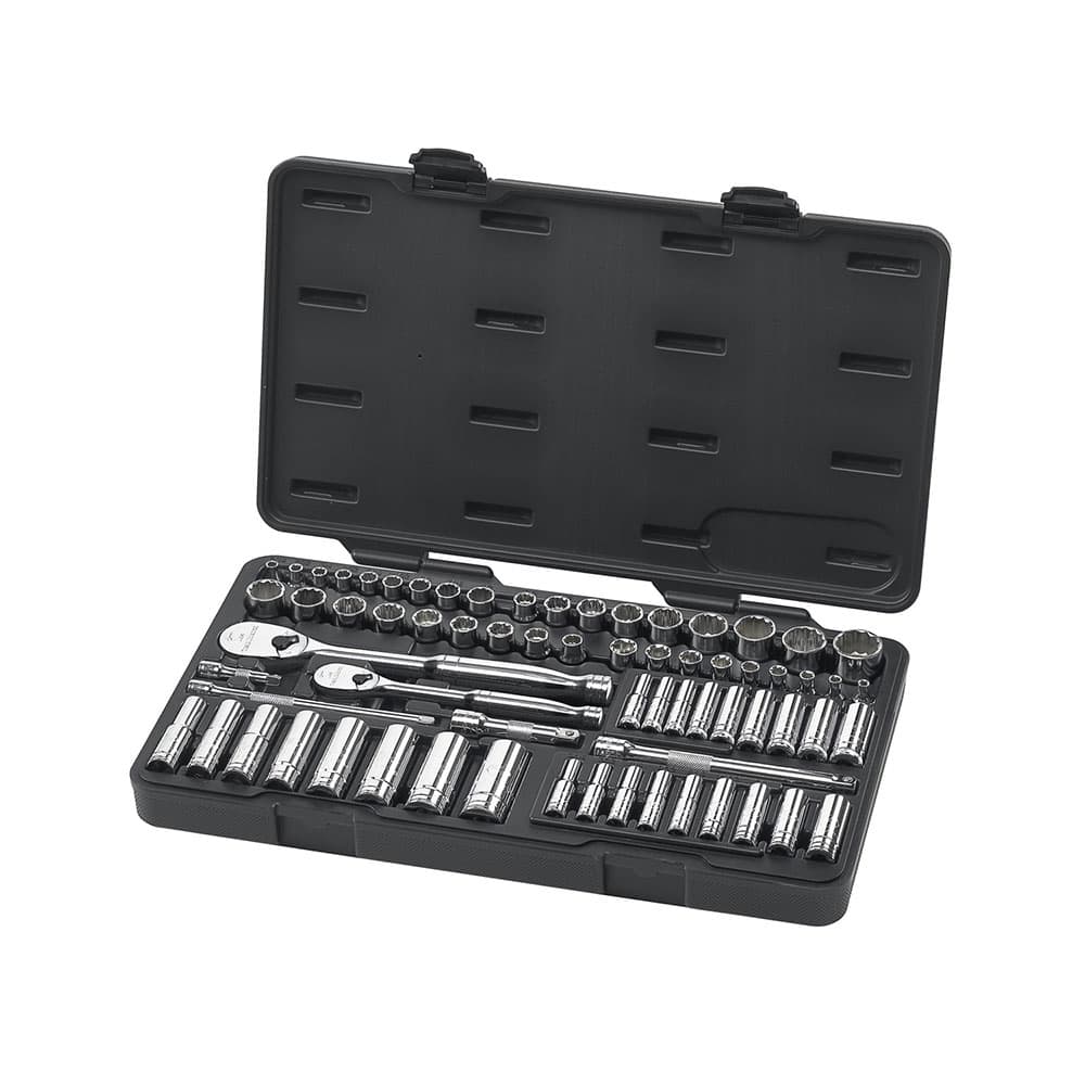 GearWrench 83000 68 Pc. 1/4″ & 3/8″ Drive 6 & 12 Point Standard & Deep SAE/Metric Mechanics Tool Set