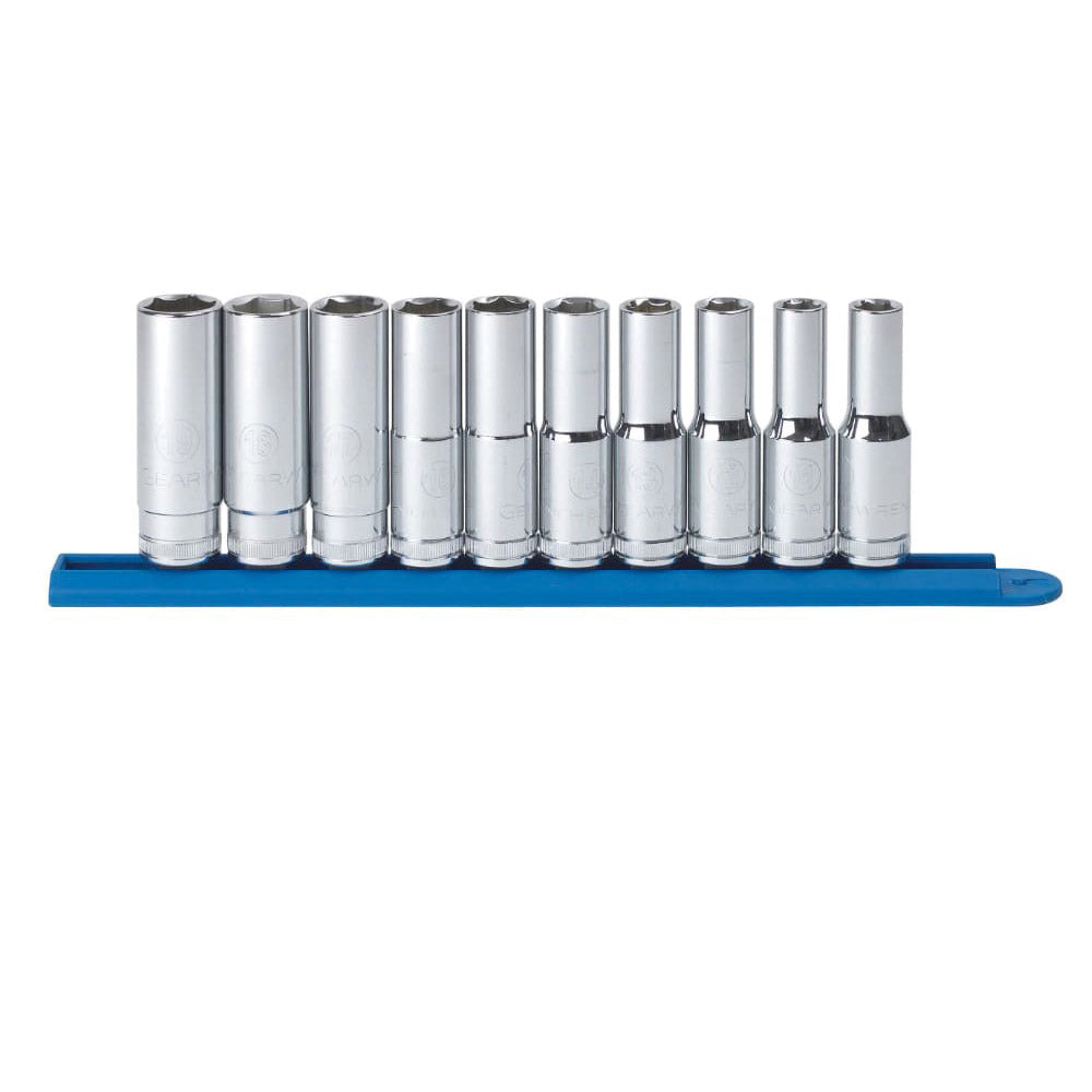 GearWrench 80704 10 Pc. 1/2″ Drive 6 Point Deep Metric Socket Set