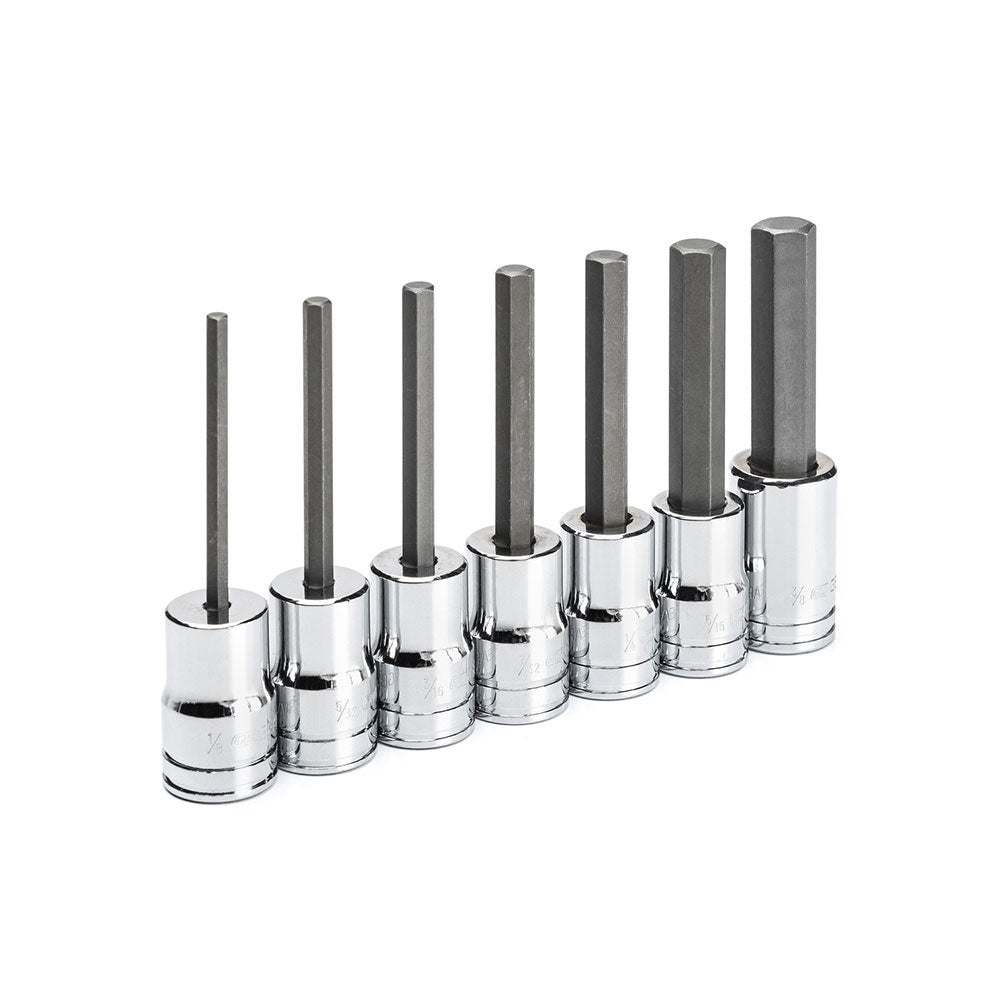 GearWrench 82529 7 Pc. 3/8″ Drive Mid Length Hex Bit SAE Socket Set
