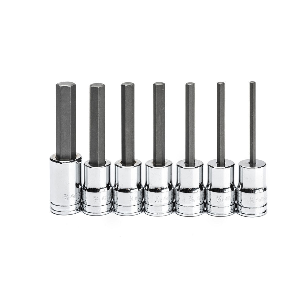 GearWrench 82529 7 Pc. 3/8″ Drive Mid Length Hex Bit SAE Socket Set
