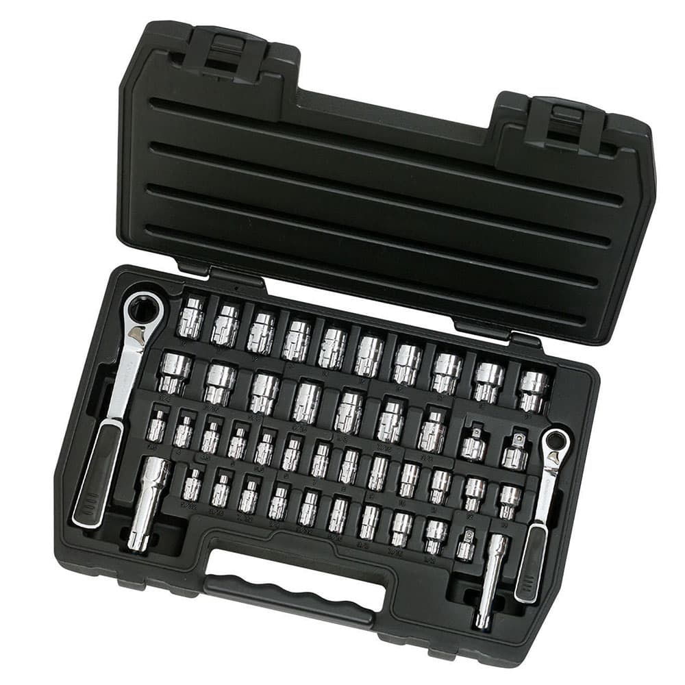 GearWrench 8946 46 Pc. 1/4″ & 3/8″ Drive Pass-Thru 6 Point SAE/Metric Tool Set Fashion