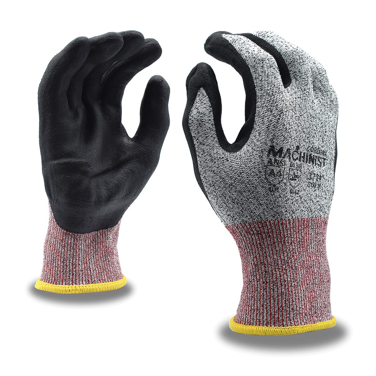 Cordova MACHINIST Cut Level A4 Black Foam Nitrile Coated Gloves Supply