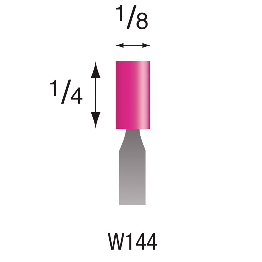 W144 Pink Mounted Points 3mm Shank (Pkg of 24)