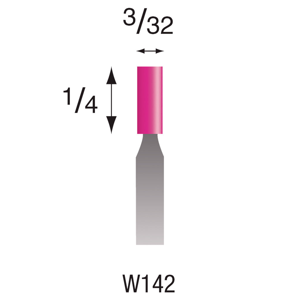 W142 Pink Mounted Points 3mm Shank (Pkg of 24)