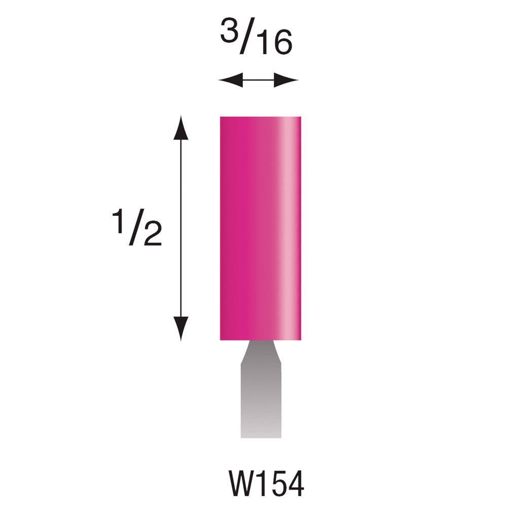 W154 Pink Mounted Points 3mm Shank (Pkg of 24)