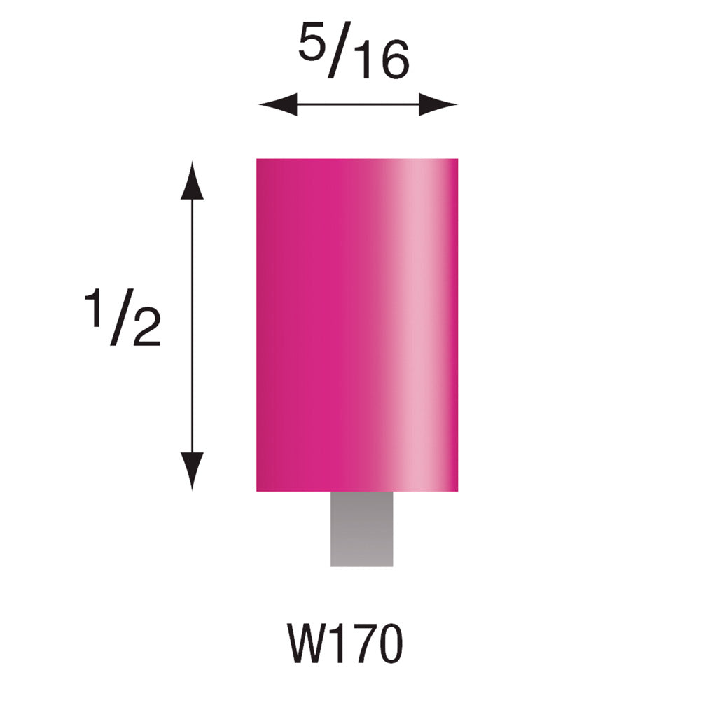 W170 Pink Mounted Points 1/8″ Shank (Pkg of 24)