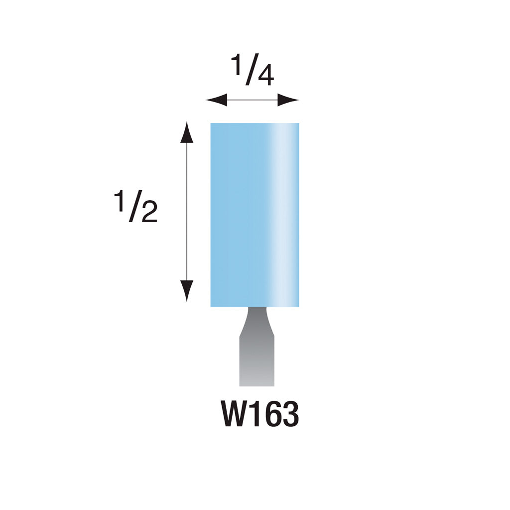 W163 Light Blue Mounted Points 3mm Shank (Pkg of 24)