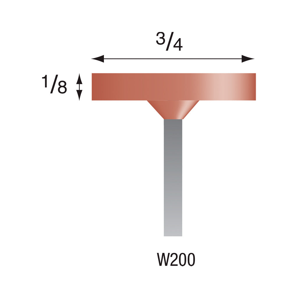 W200 Red Mounted Points 1/8″ Shank (Pkg of 24)