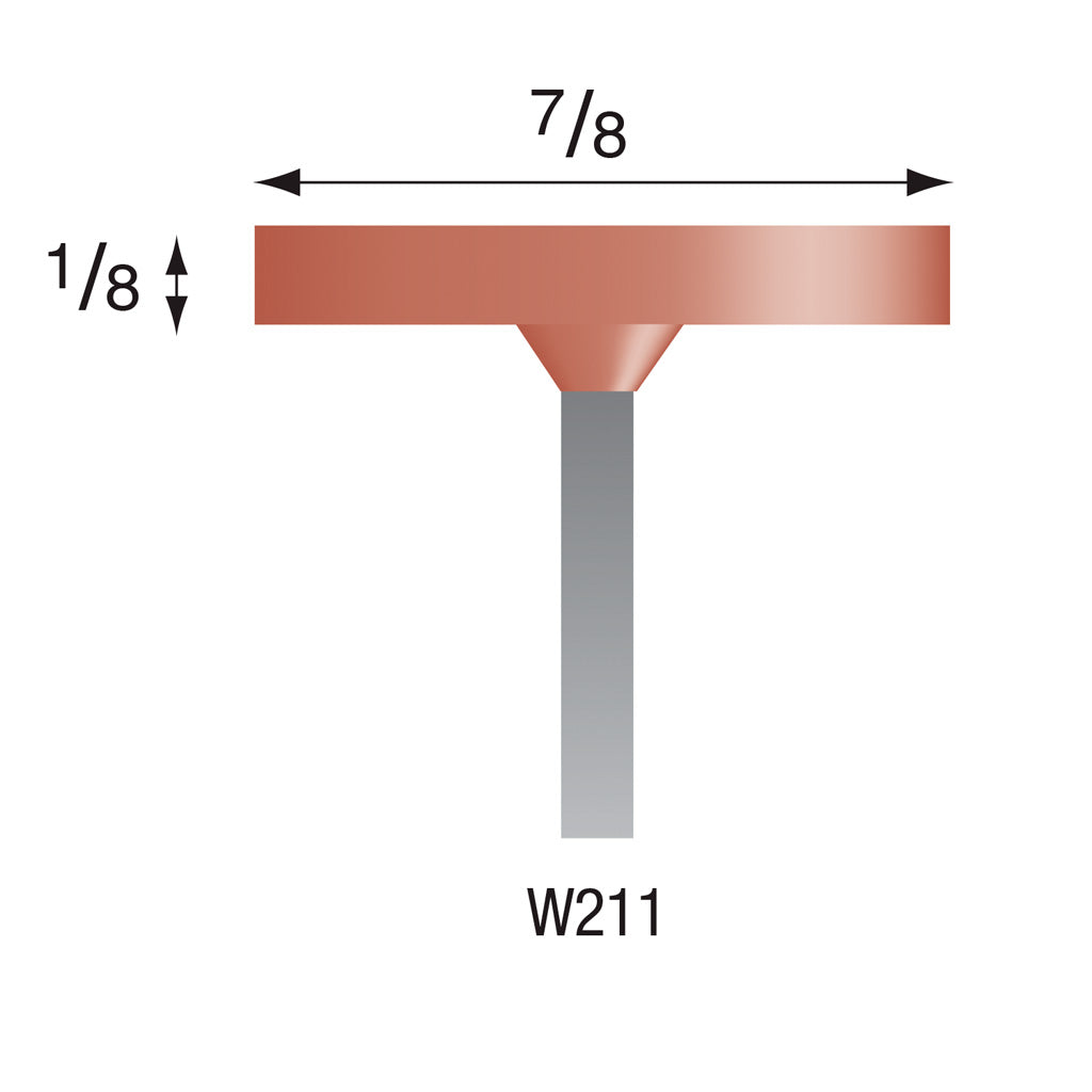 W211 Red Mounted Points 1/8″ Shank (Pkg of 24)