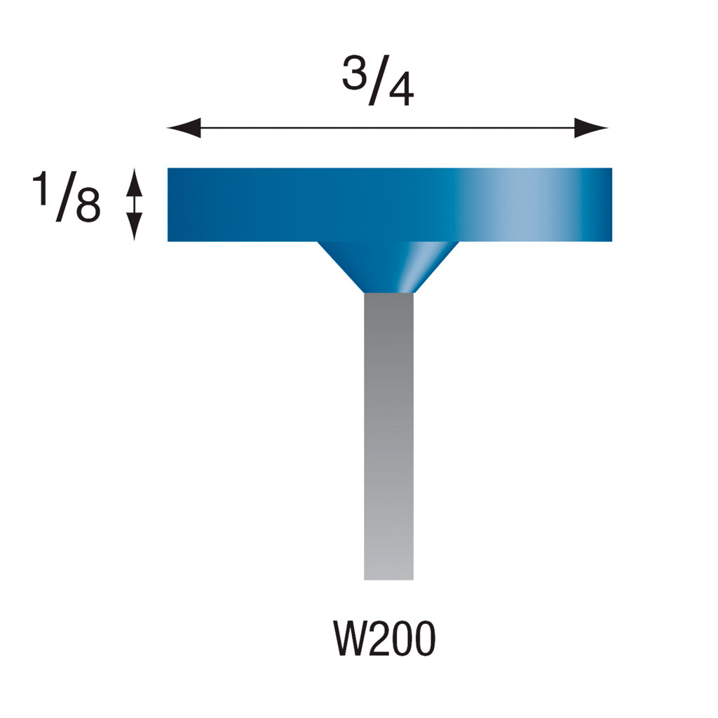 W200 Blue Mounted Points 3mm Shank (Pkg of 24)