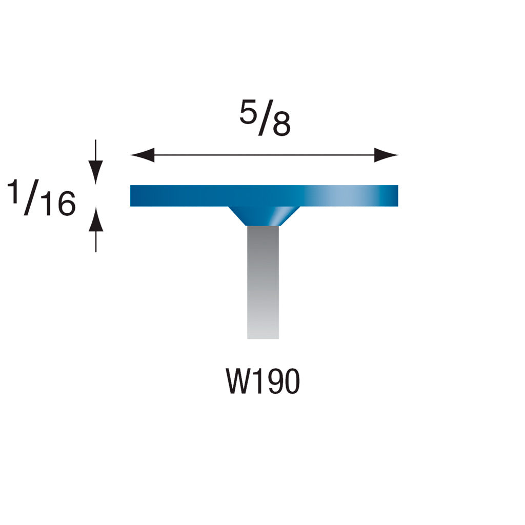 W190 Blue Mounted Points 3mm Shank (Pkg of 24)