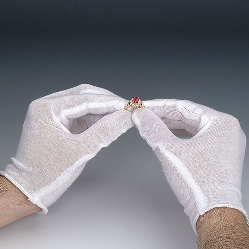 White Cotton Gloves – Medium- Light Weight (1 dozen pairs)