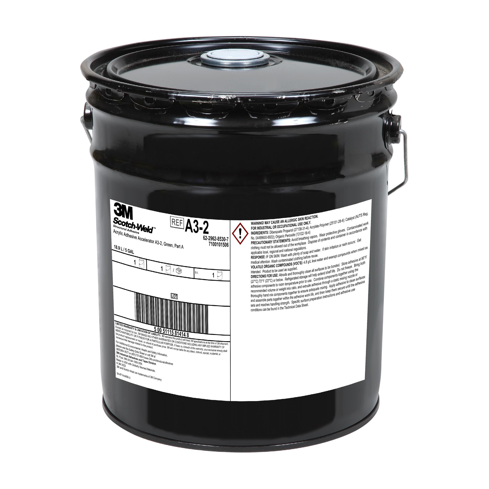 3M Scotch-Weld A3-2 Green Acrylic Adhesive Accelerator in 5 Gallon Pails – Part A