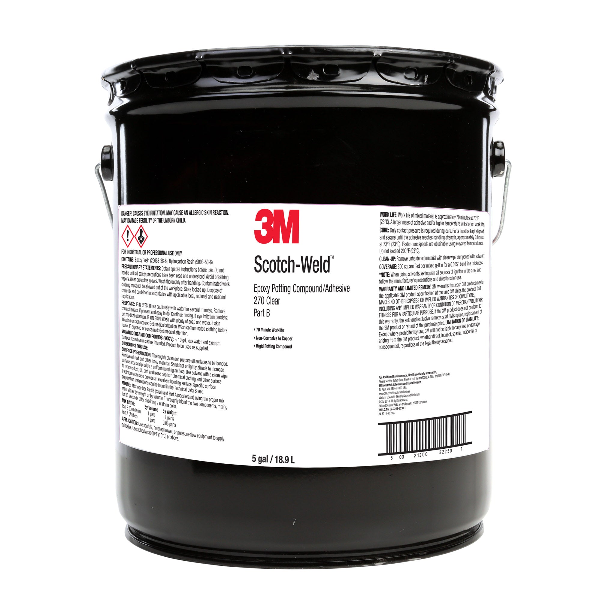 3M Scotch-Weld 270 Clear Epoxy in 5 Gallon Pails – Part A & B
