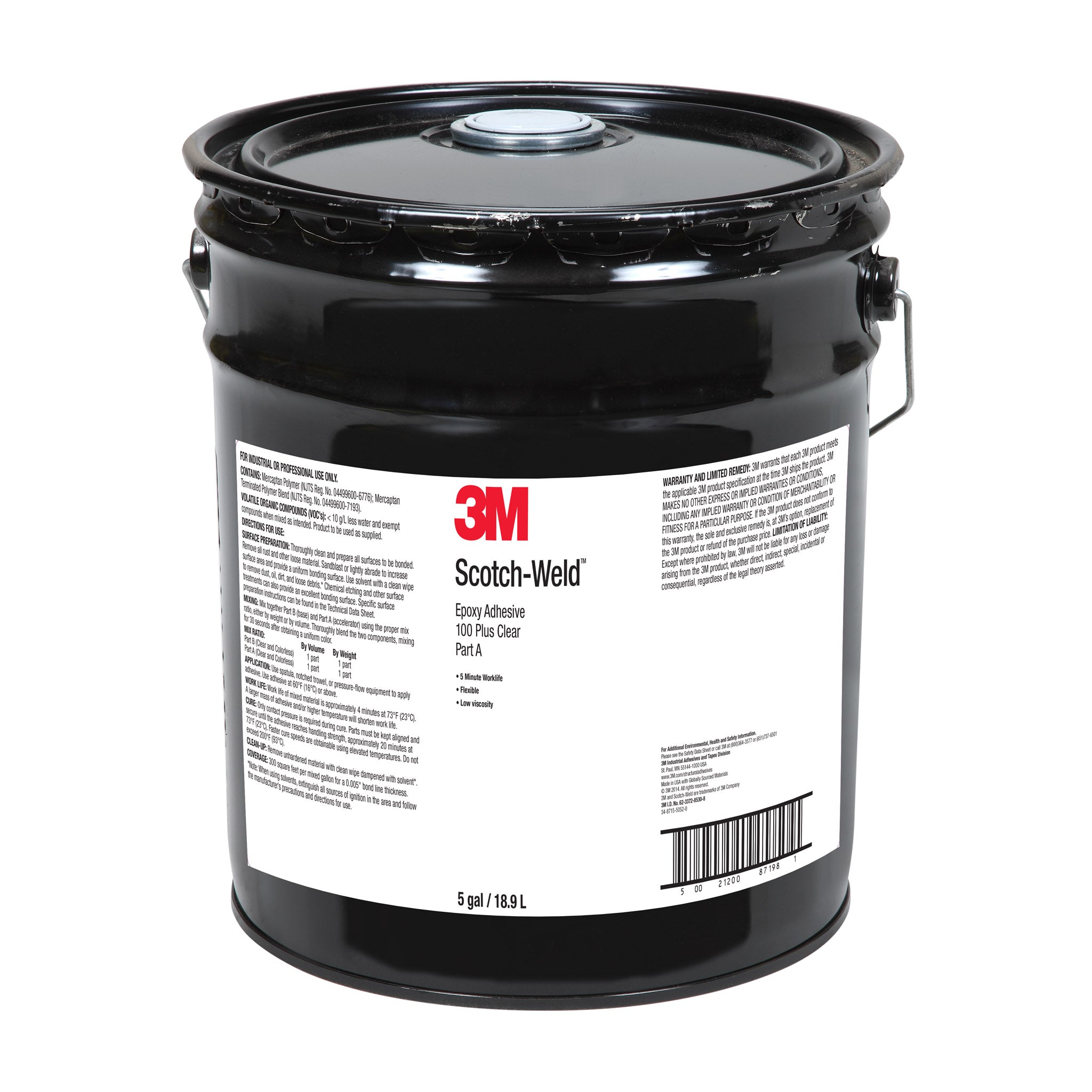 3M Scotch-Weld 100 Plus Clear Epoxy in 5 Gallon Pails – Part A & B Online now