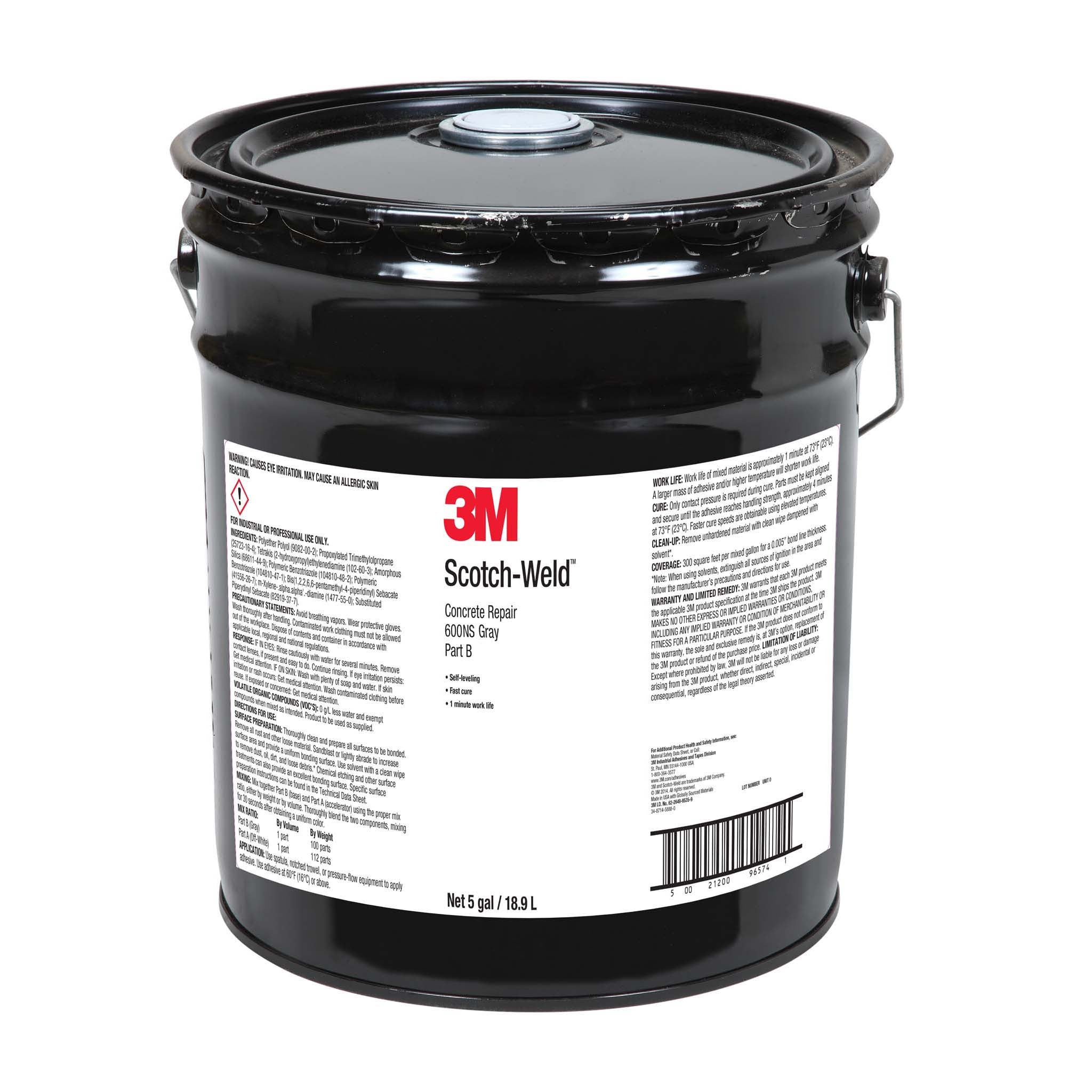 3M Scotch-Weld 600NS Gray Urethane in 5 Gallon Pails – Part A & B