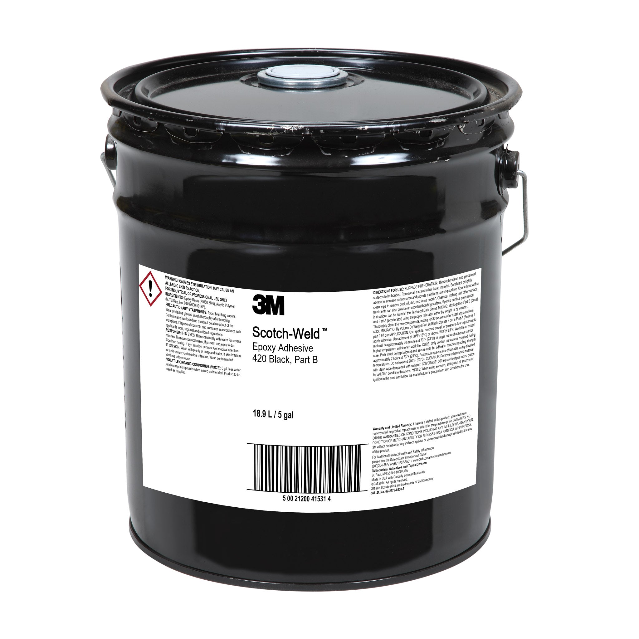 3M Scotch-Weld 420 Black Epoxy in 5 Gallon Pails – Part A & B