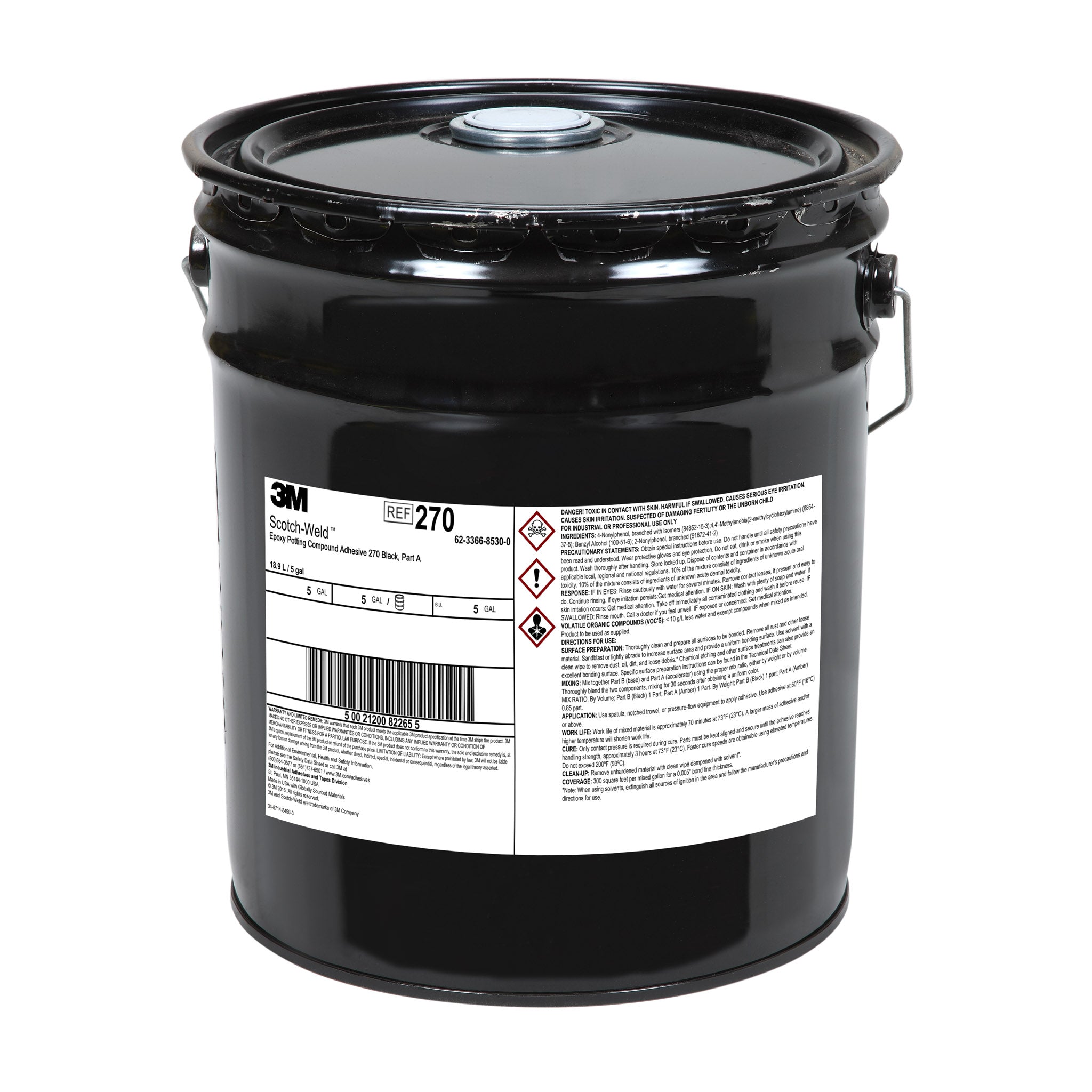 3M Scotch-Weld 270 Black Epoxy in 5 Gallon Pails – Part A & B