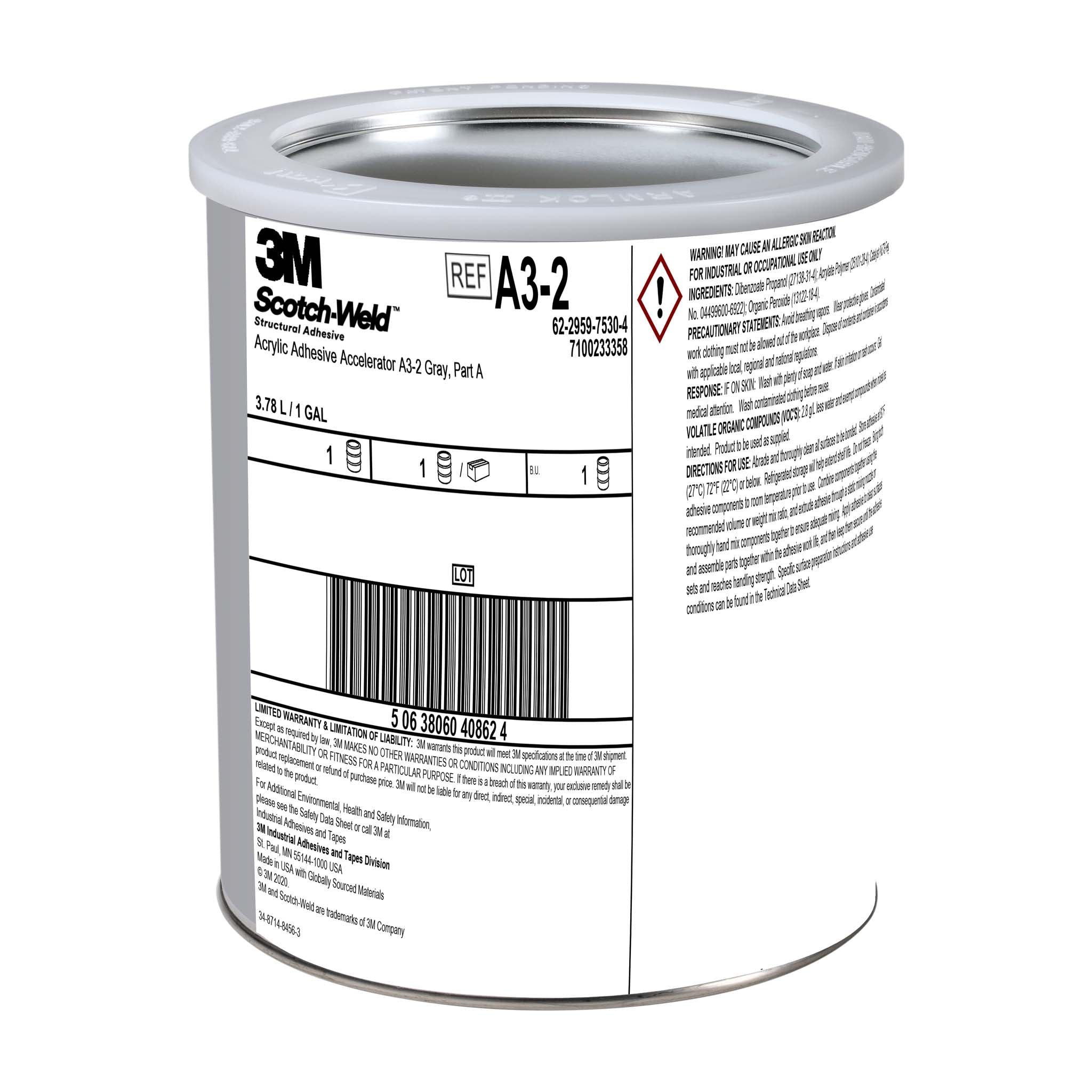 3M Scotch-Weld A3-2 Gray Acrylic Adhesive Accelerator in 1 Gallon Cans – Part A