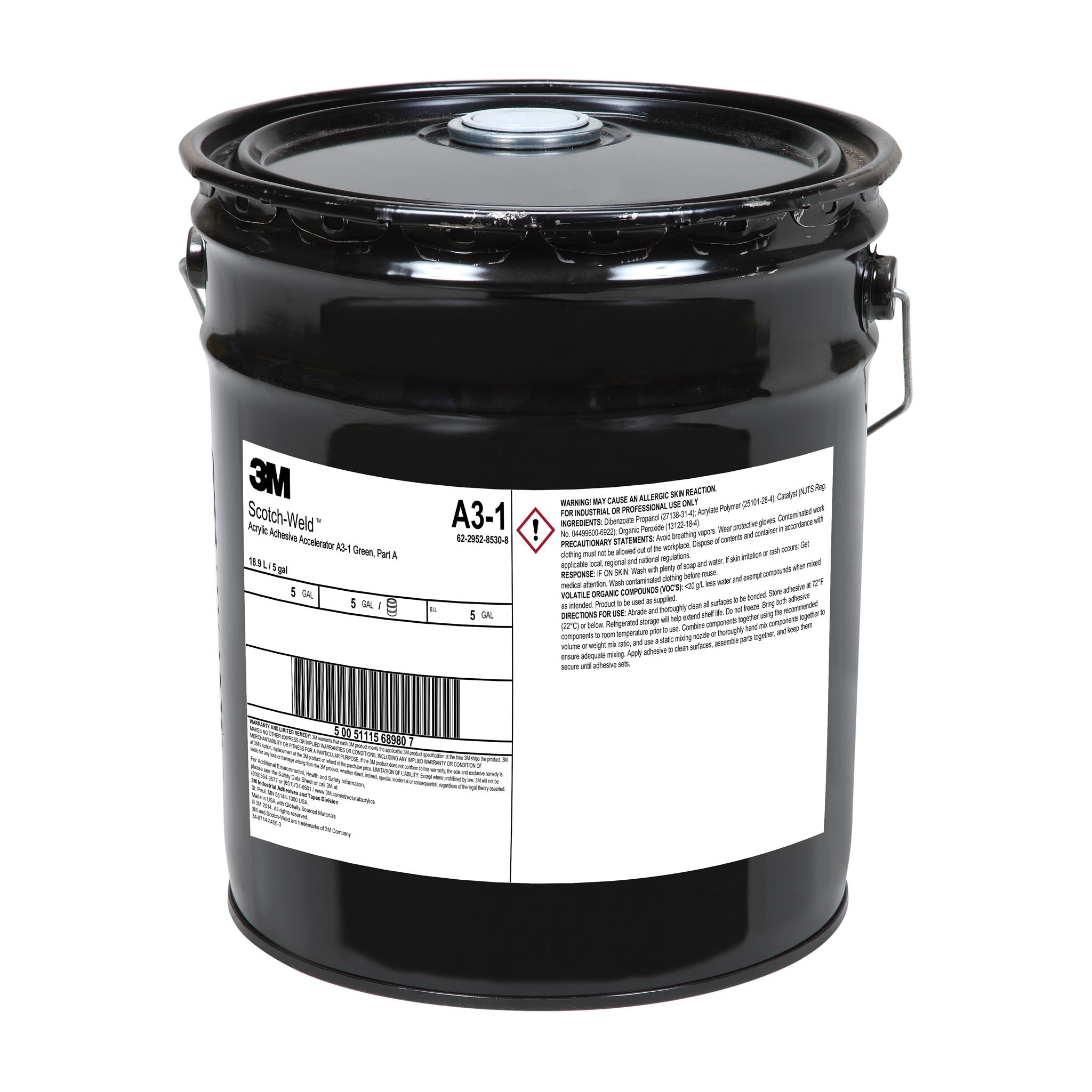 3M Scotch-Weld A3-1 Green Acrylic Adhesive Accelerator in 5 Gallon Pails – Part A