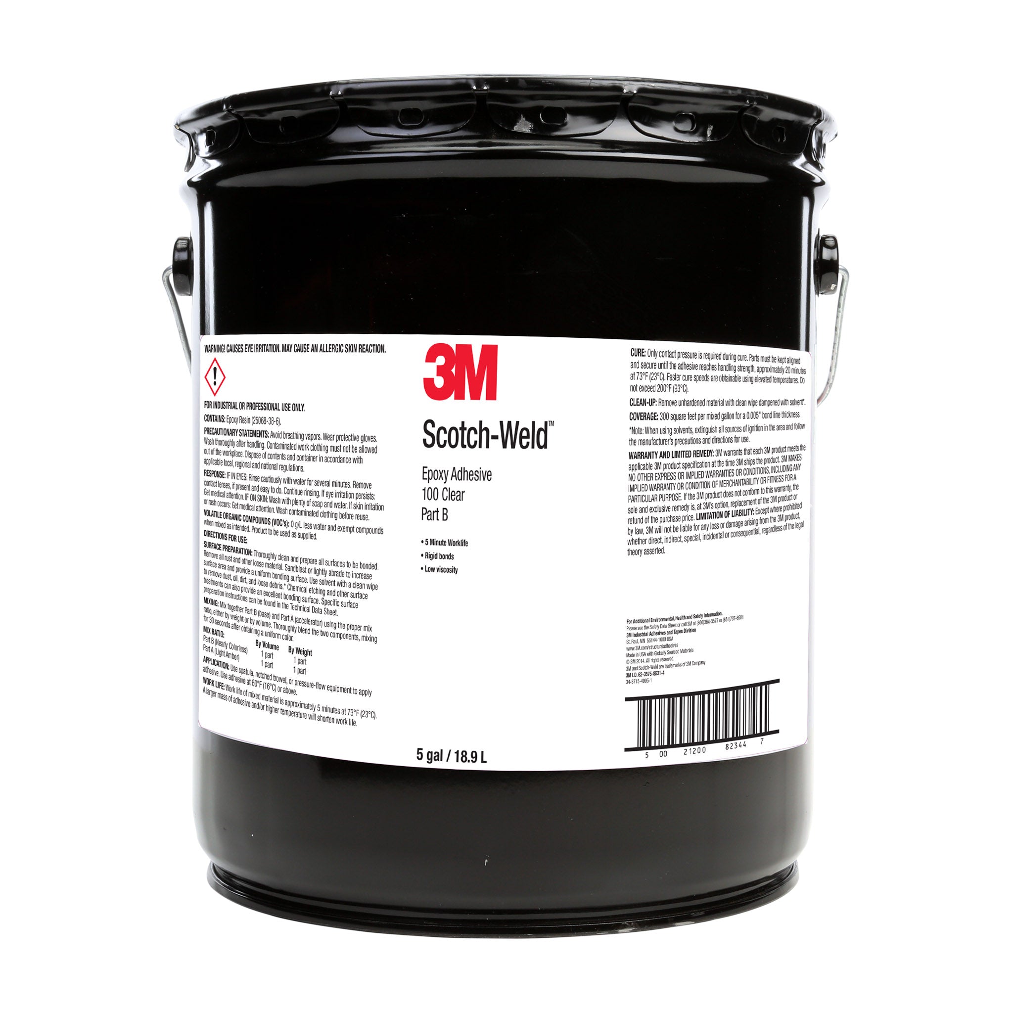3M Scotch-Weld 100 Clear Epoxy in 5 Gallon Pails – Part A & B
