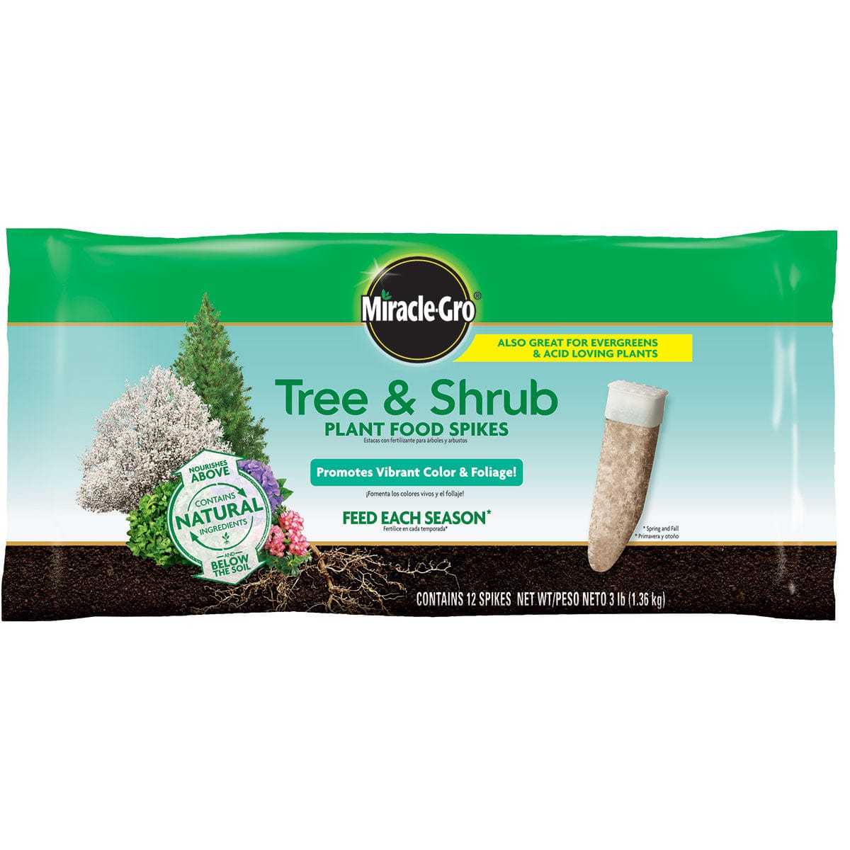 Miracle-Gro Tree & Shrub Fertilizer Spikes – 12 PK