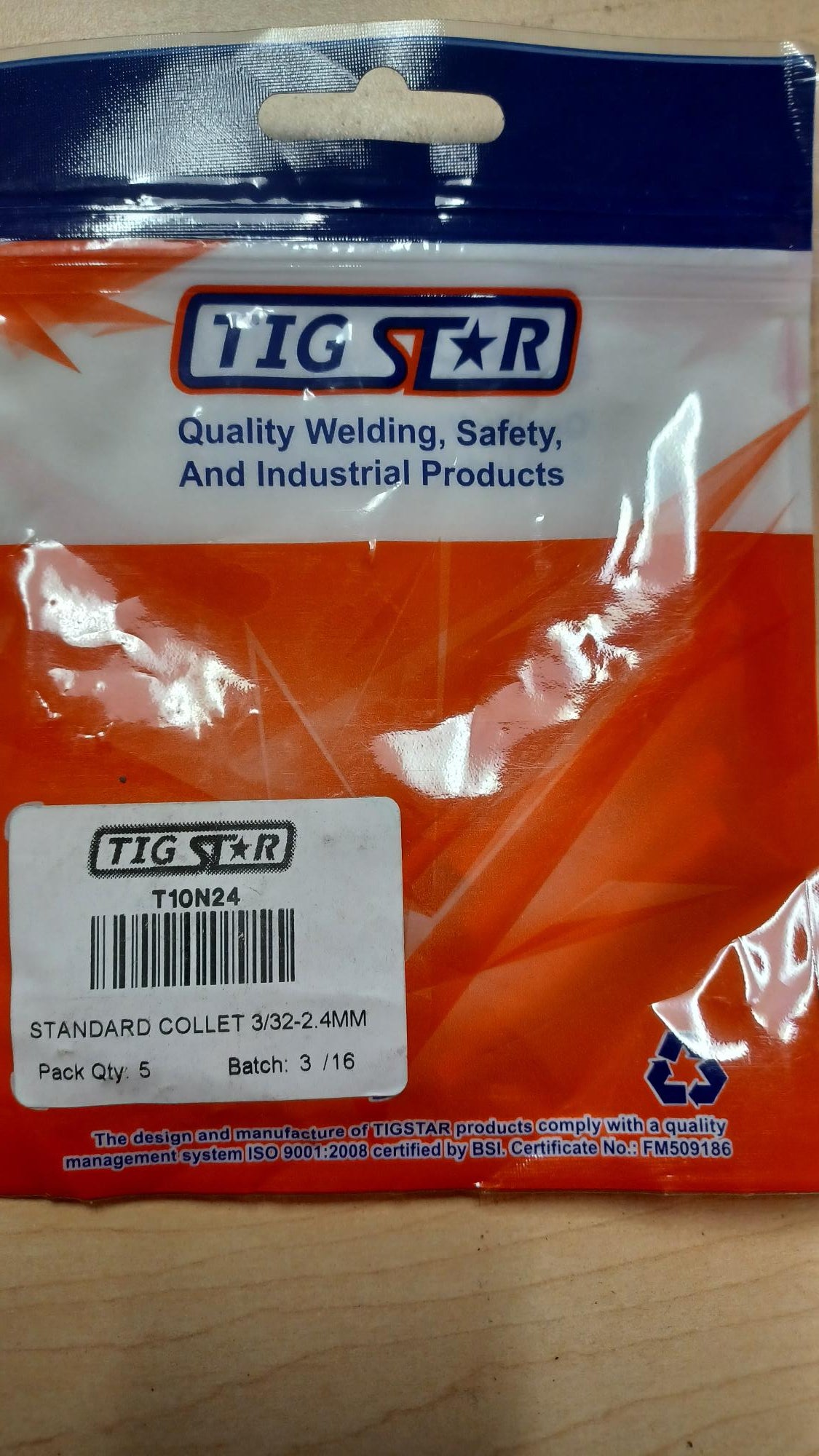 Techniweld TIG STAR T10N24 3/32in. Tig Torch Collet Pack of 5 – New Surplus