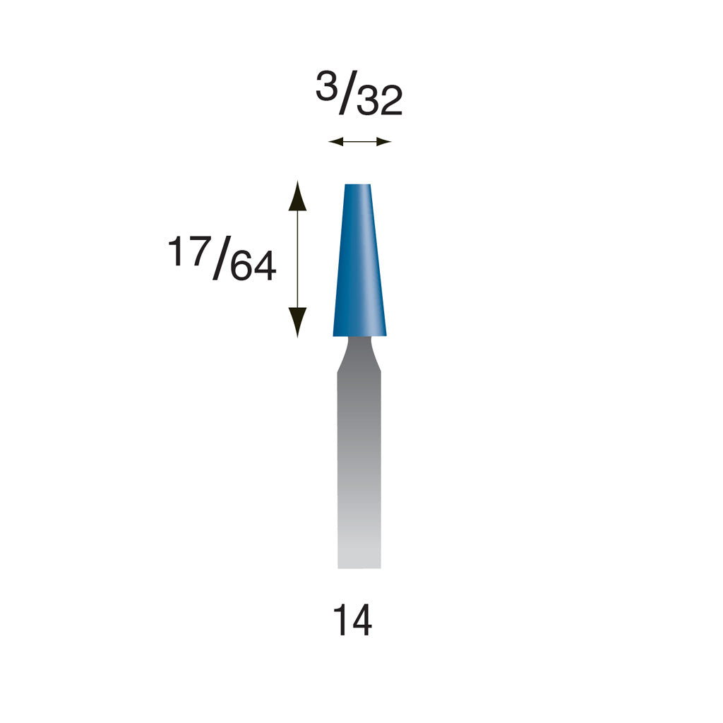 #14 Blue Mounted Points 3/32″ Shank (Pkg of 24)