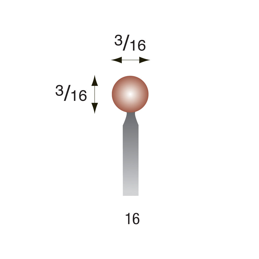 #16 Red Mounted Points 3/32″ Shank (Pkg of 24)