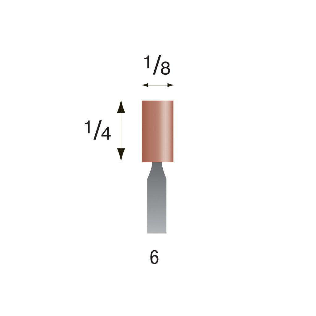 #6 Red Mounted Points 3/32″ Shank (Pkg of 24)