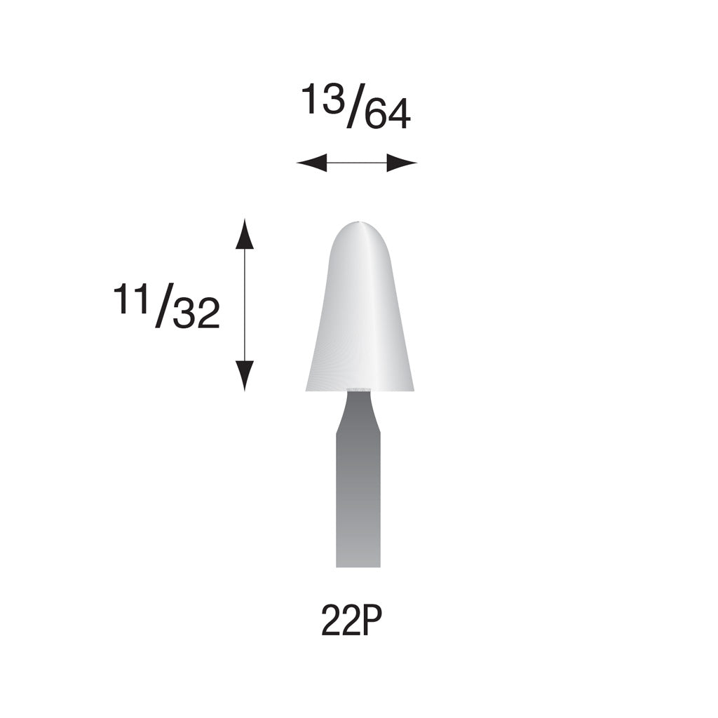22P White Mounted Points 3/32″ Shank (Pkg of 24)