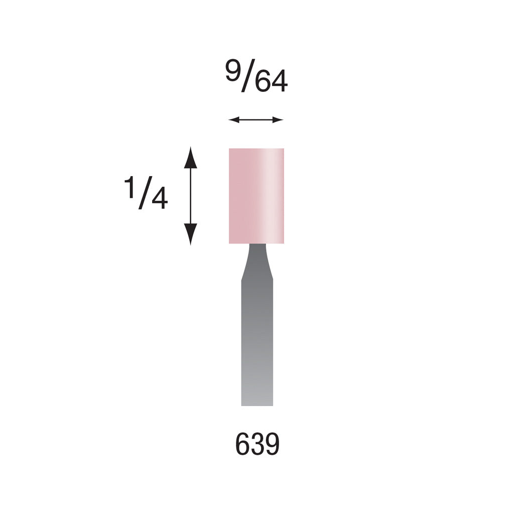 Busch® #639 Pink Polishing Points 3/32″ Shank (Pkg. of 6)
