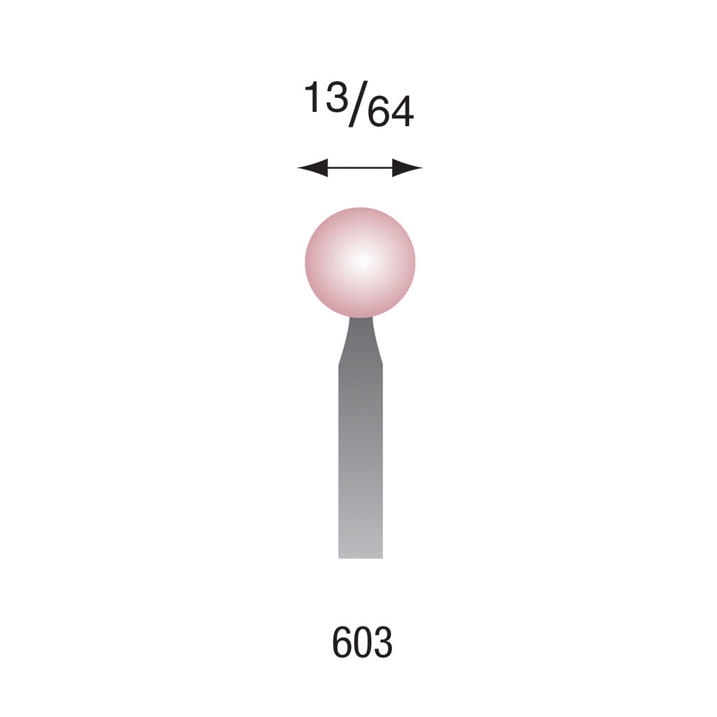 Busch® #603Pink Polishing Points 3/32″ Shank (Pkg. of 6)