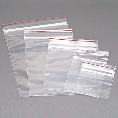 Clear Zip Bags with Red Line – 4″ x 6″