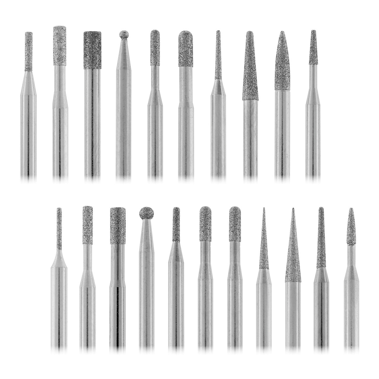 Diamond Burs, 1/8″ Shank – 20-Piece Set