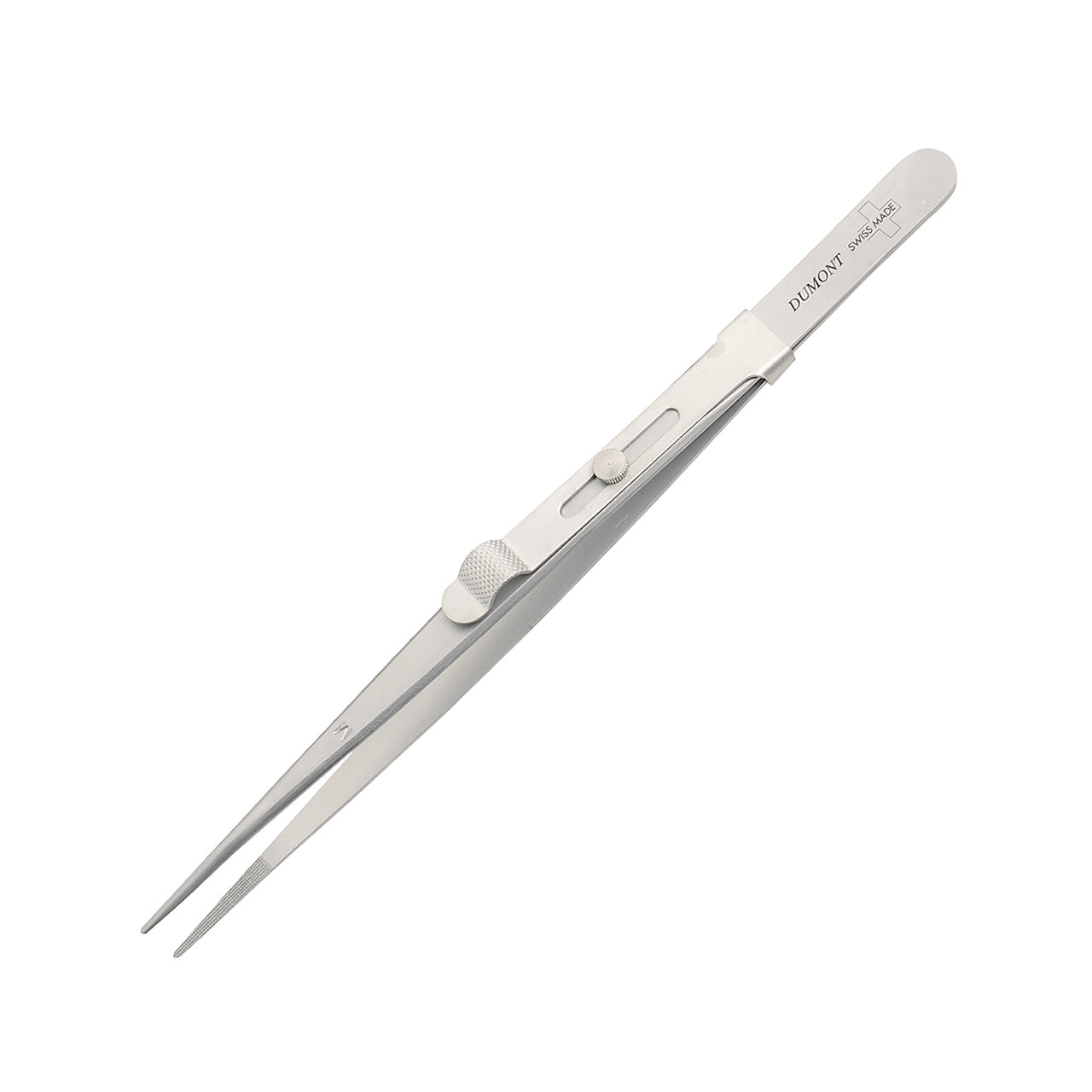 Dumont® Diamond Serrated Tip Tweezers – Stainless, Medium Point Locking