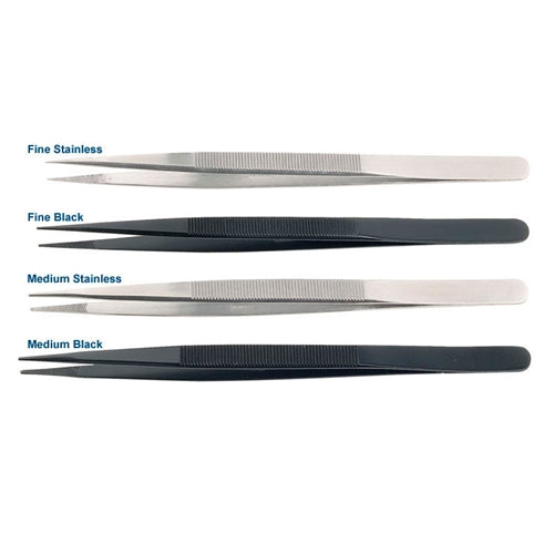 Economical Diamond Tweezers – Black, Fine Point