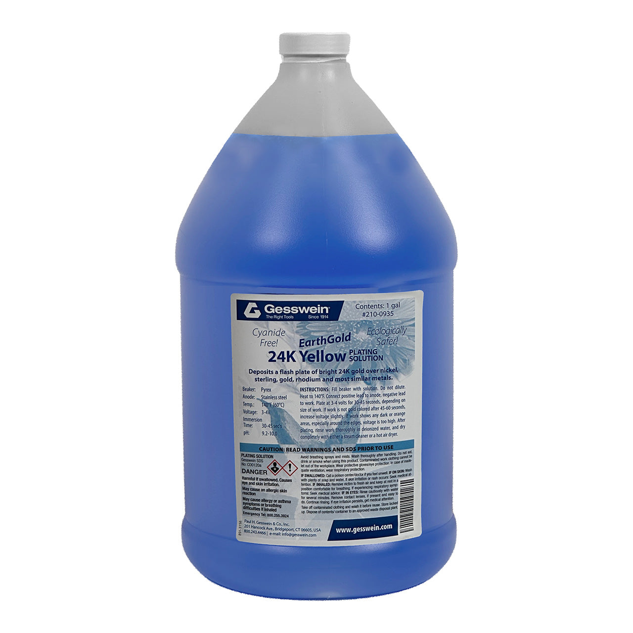 EarthGold Plating Solution 24K Yellow 1 Gallon Sale