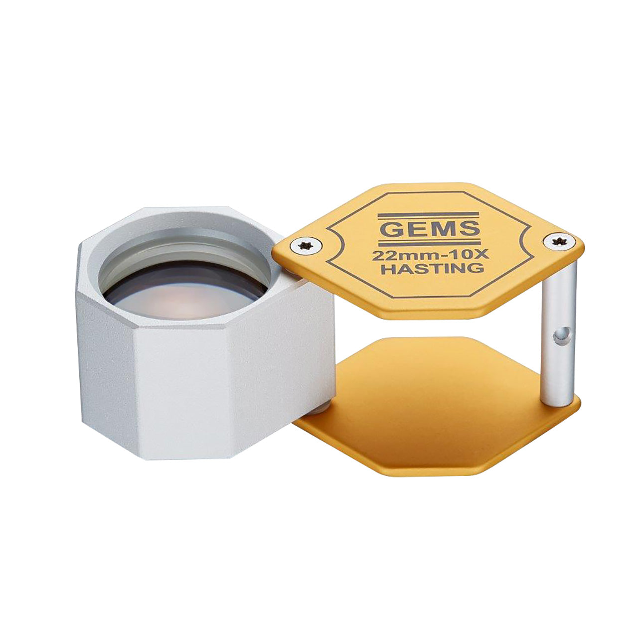 GEMS 10X HEX Loupes, 22mm Lens – Chrome/Gold 22MM