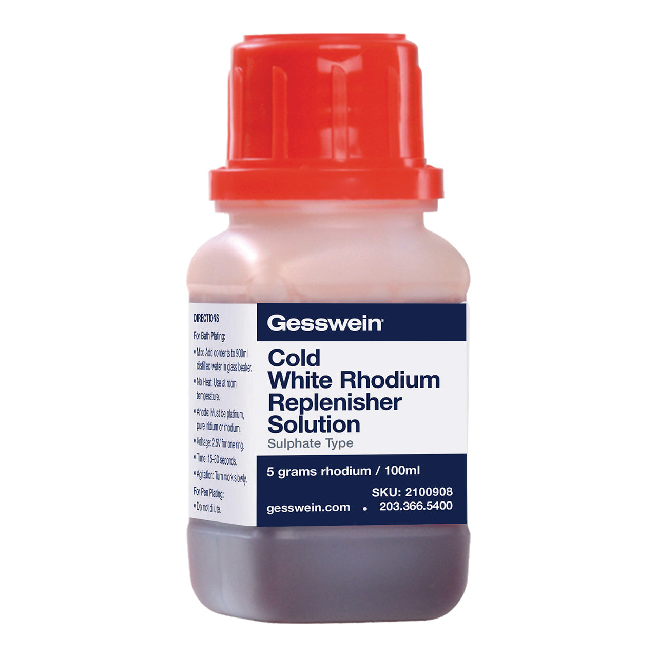 Gesswein® Cold White Rhodium Replenisher Solution – 5 Gram