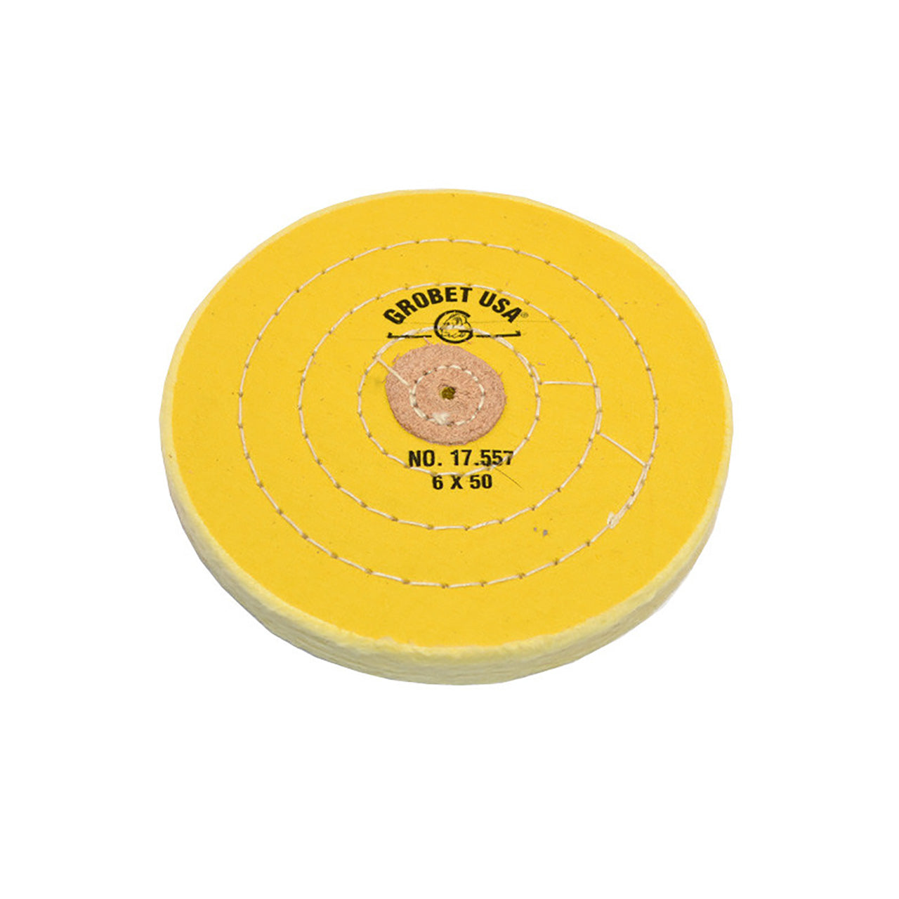 Grobet USA® Yellow Muslin Buff – 6″x50 Ply Stitched