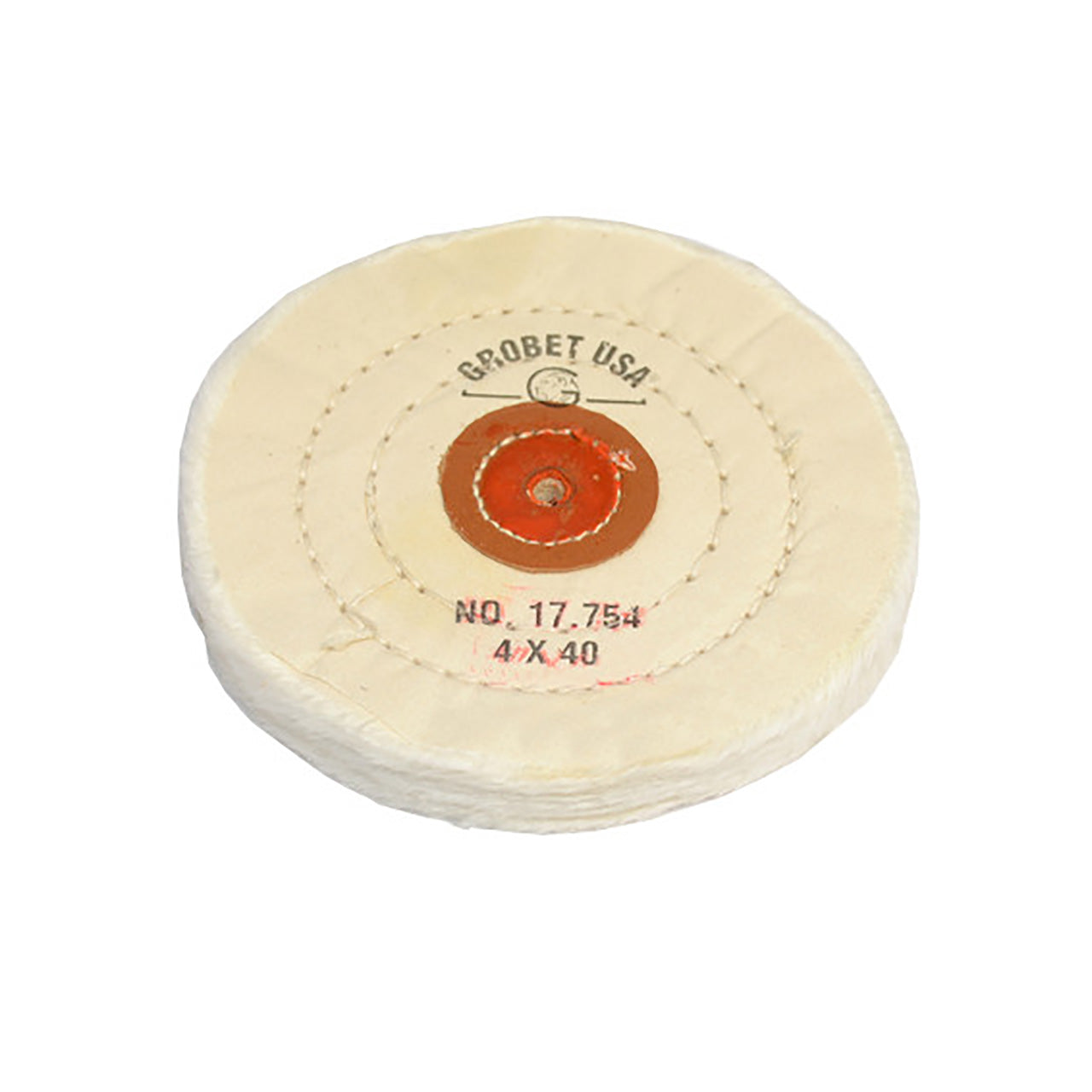 Grobet USA® White Muslin Buff – 4″x40 Ply, Stitched