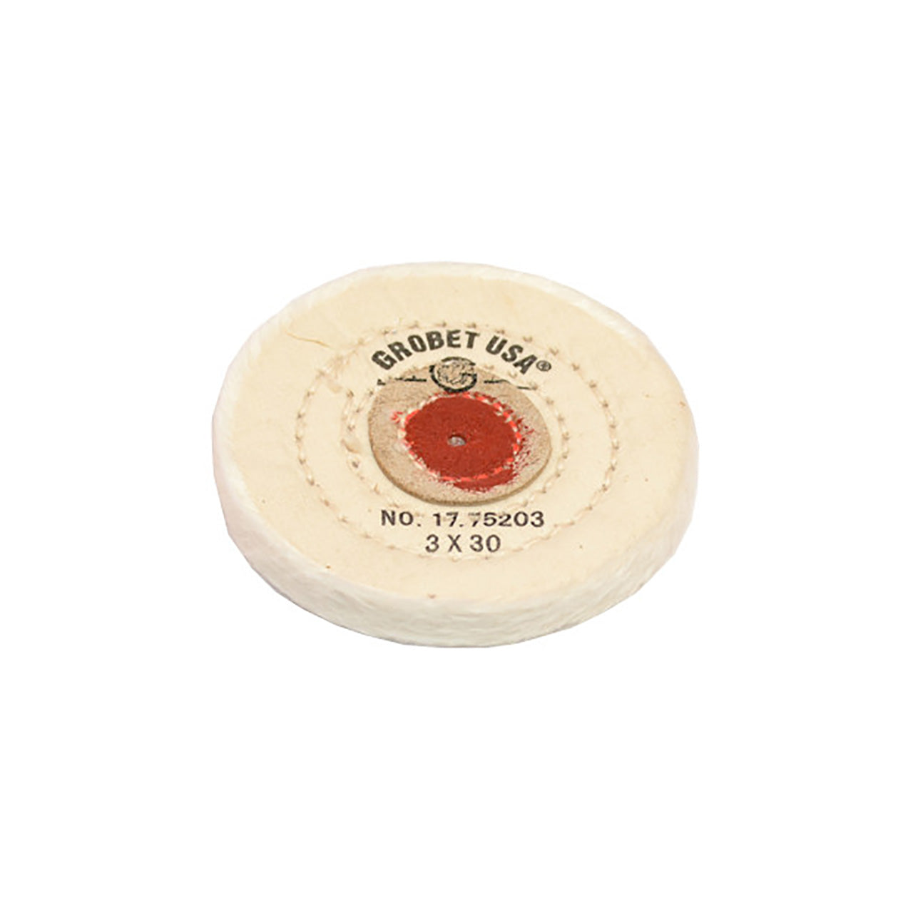 Grobet USA® White Muslin Buff – 3″x30 Ply, Stitched