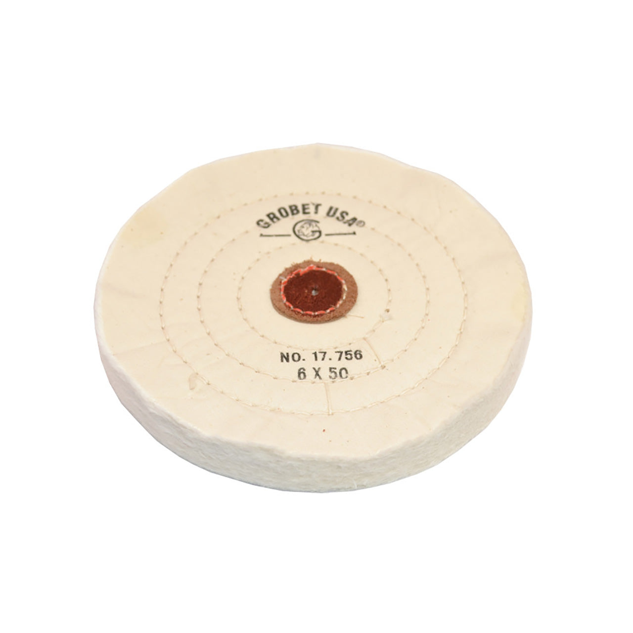 Grobet USA® White Muslin Buff – 6″x50 Ply, Stitched
