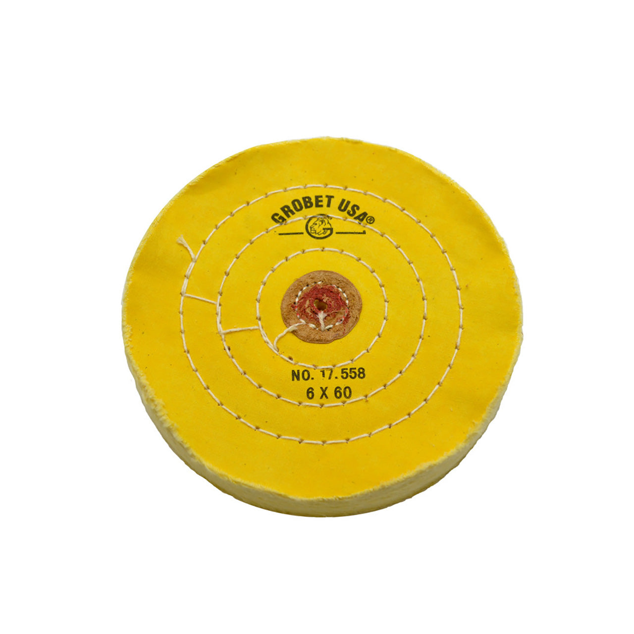 Grobet USA® Yellow Muslin Buff – 6″x60 Ply Stitched